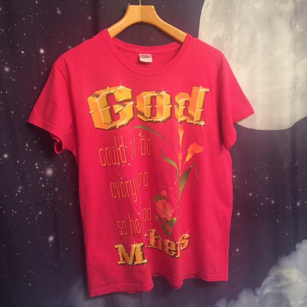 God created Mother’s T-shirt XL Pink
